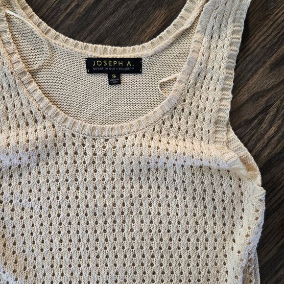 JOSEPH A. 70s Style Beige Crochet Top/Sweater Vest SIZE S - Picture 3 of 3